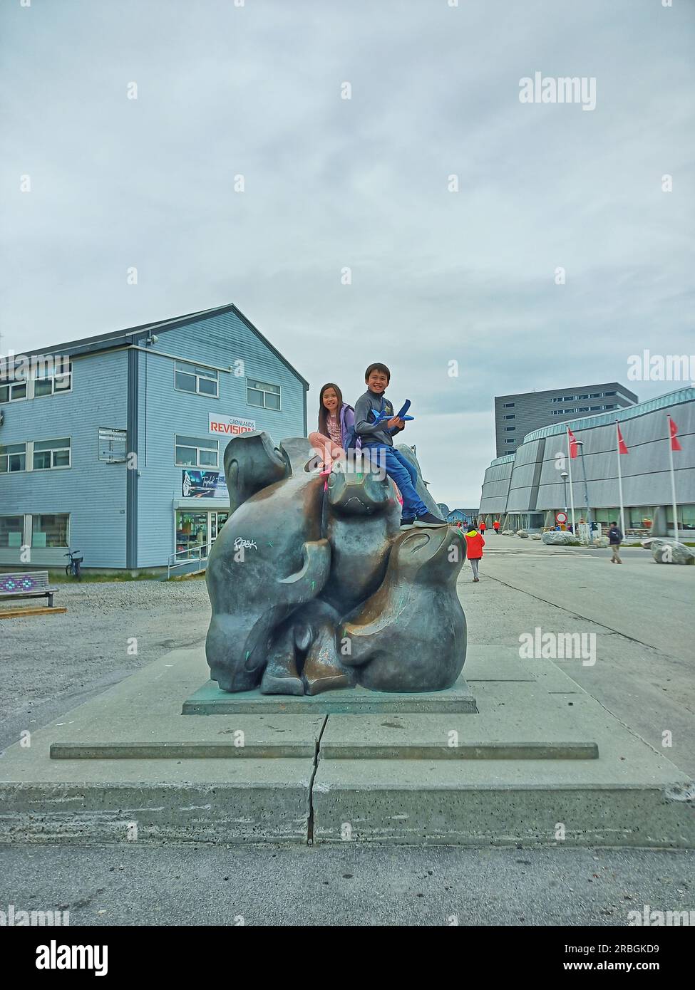 Fischerboote in nuuk, grönland, nuuk Stadt, nuuk Stadt, nuk, inuit, dänemark Koklonie,,nomadic,nuuk Busstop,nuuk Bus Shelter,nuuk,Häuser in nuuk Stockfoto