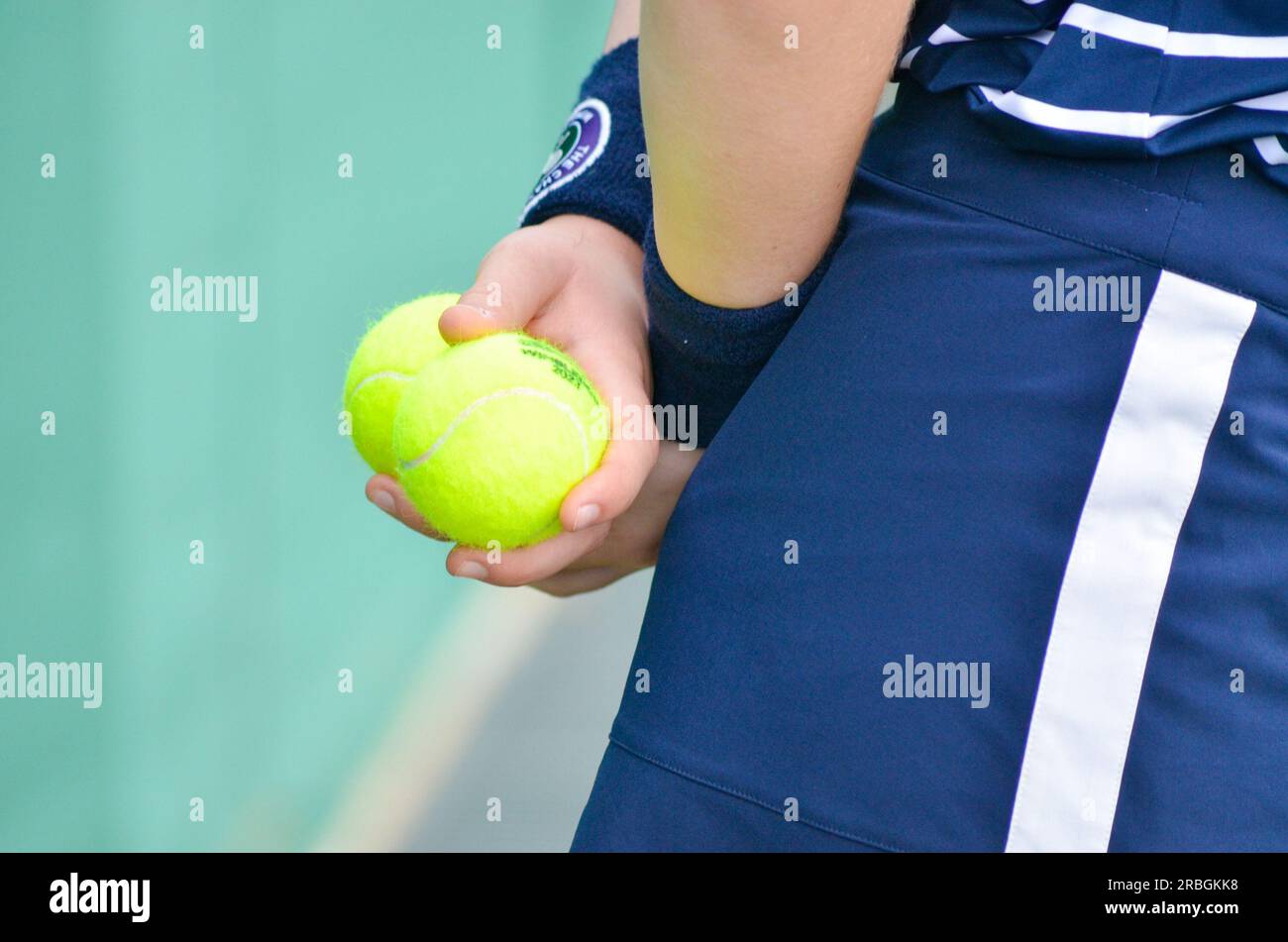 Bei den Wimbledon Championships 2023, die vom All England Tennis Club ausgerichtet werden, wurden Coco Gauff, Christopher Eubanks und Elina Svitolina vorgestellt. Stockfoto