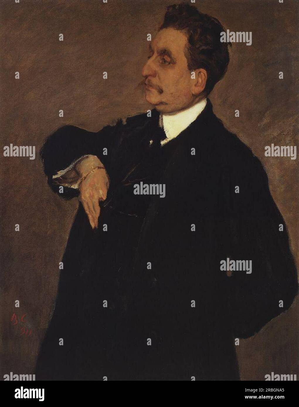 Porträt von Vladimir Girshman 1911 von Valentin Serov Stockfoto