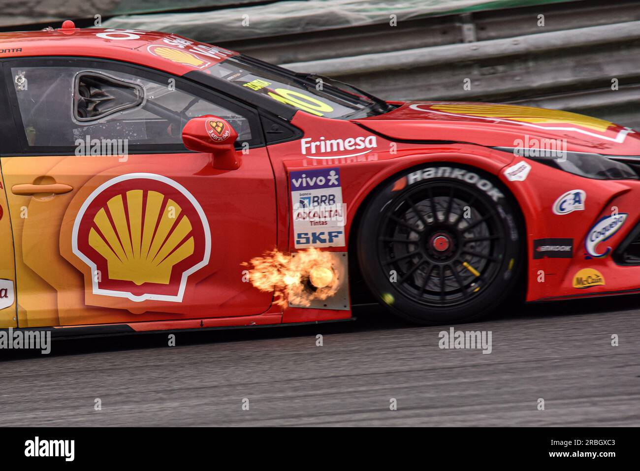 São PAULO, SP - 09.07.2023: STOCK CAR ETAPA INTERLAGOS - der Fahrer Ricardo Zonta, während des Stock-Car-Rennens, auf der Interlagos Circuit, SP, diesen Sonntag (9 Uhr). (Foto: Roberto Casimiro/Fotoarena) Stockfoto