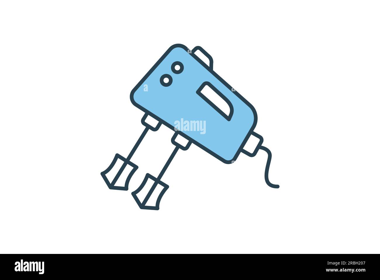 Symbol für elektrischen Mischer. Symbol für Backwaren, Stabmixer, Elektronik. Flaches Design im Icon-Stil. Einfache Vektorkonstruktion editierbar Stock Vektor