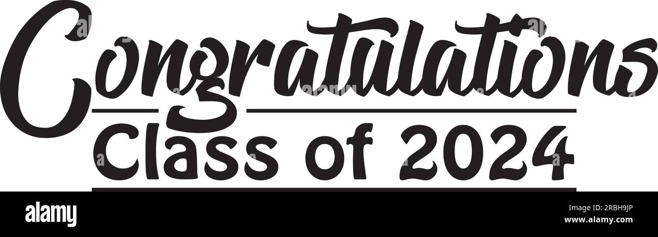2024-Schriftzug Schwarzweiß Stock Vektor