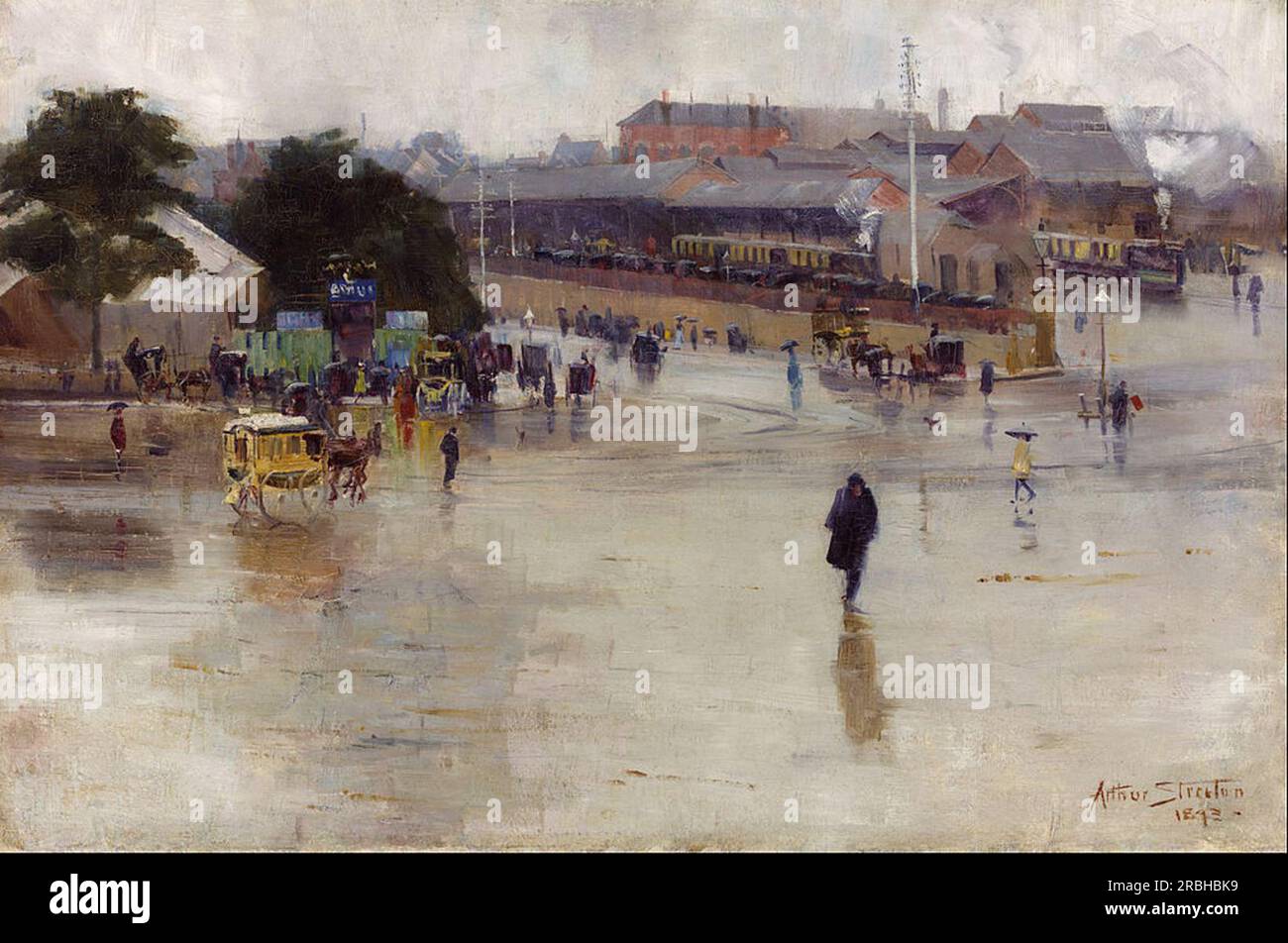 Der Bahnhof Redfern 1893 von Arthur Streeton Stockfoto