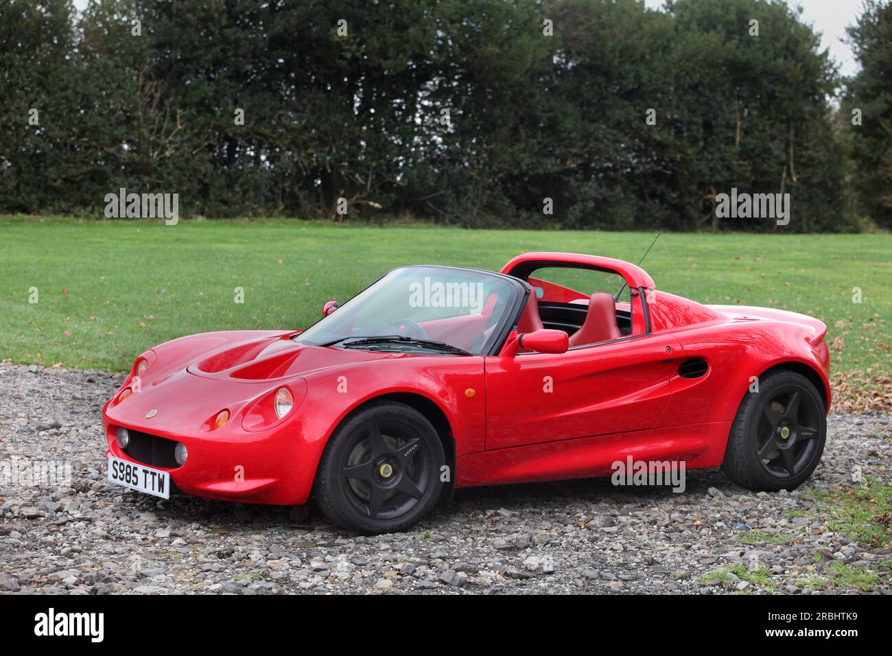 Ein roter Lotus Elise Sportwagen Stockfoto