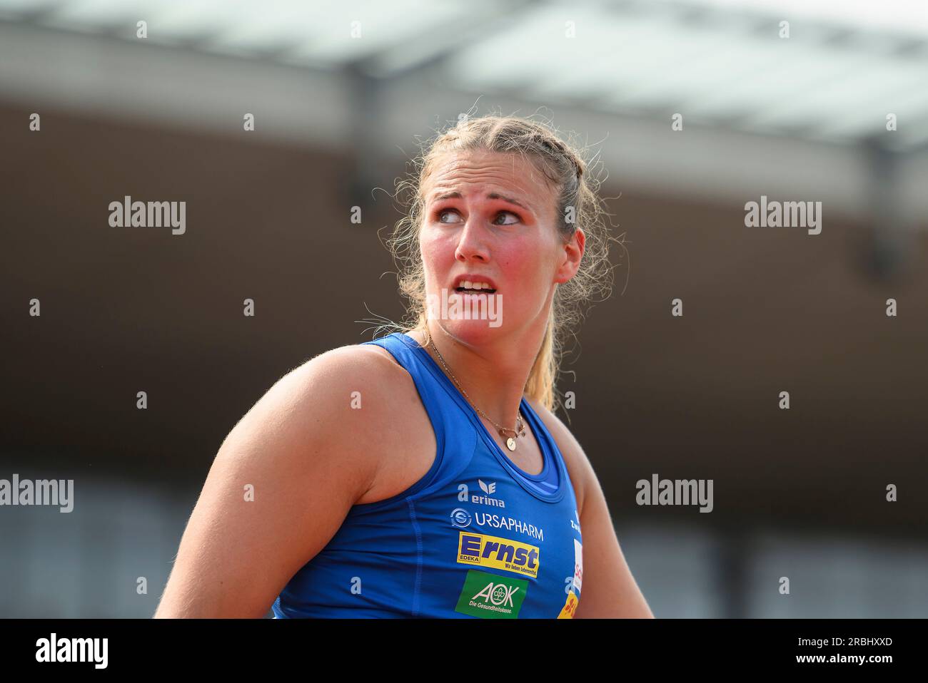 Gewinner Christin HUSSONG (LAZ Zweibruecken) Damen Speerwurf-Finale am 9. Juli 2023 Deutsche Leichtathletik-Meisterschaft 2023, ab Juli 8. - 09.07.2023 in Kassel/Deutschland. Stockfoto