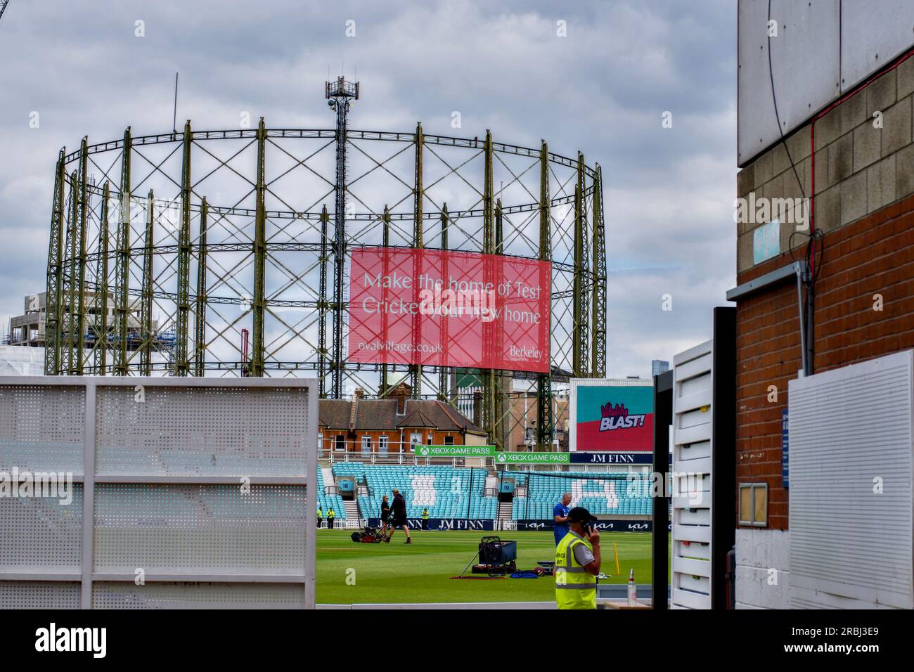 Kennington Oval Gas Holder, Kennington, Bezirk Lambeth, London, England, UK Stockfoto