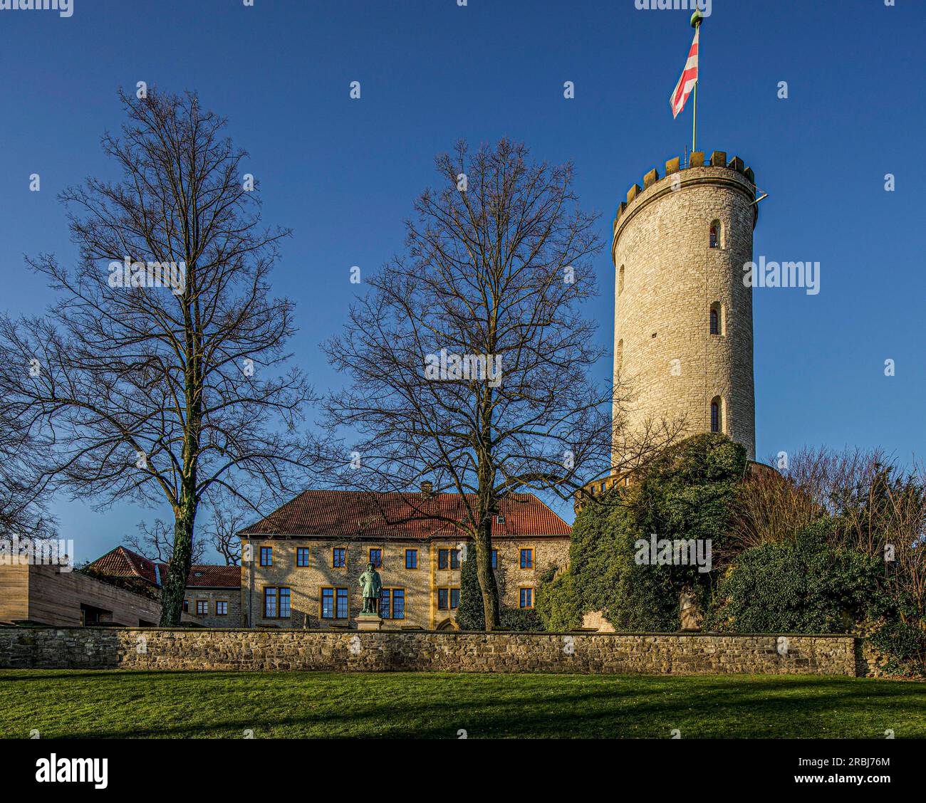 Turm- und Schlosshaus Sparrenburg, Bielefeld, Teutoburger Wald, Nordrhein-Westfalen, Deutschland Stockfoto