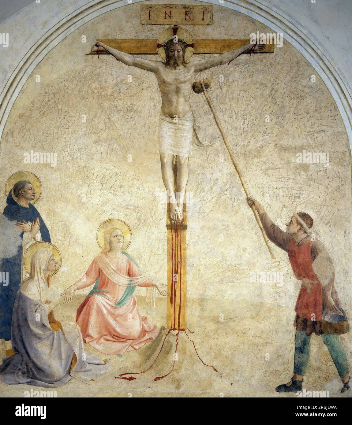 41 Kreuzigung mit Maria, Maria Magdalena, St. Dominic Stockfoto
