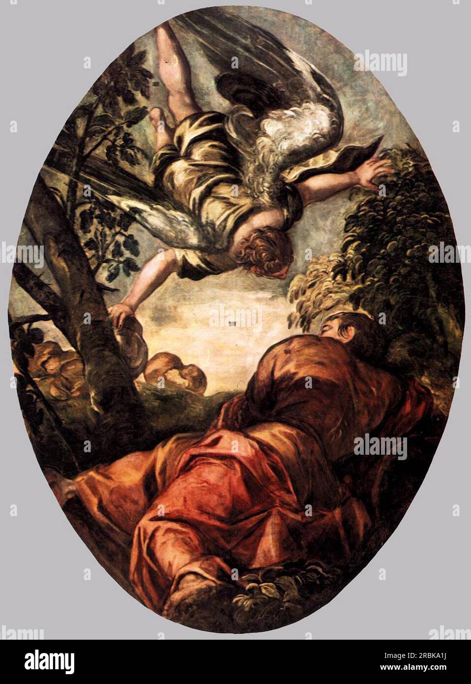 Elijah Fed by the Angel 1578 von Tintoretto Stockfoto