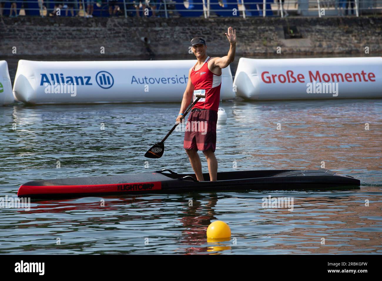 Peter WEIDERT (SKG Hanau) Action, Stand-Up-Paddeln für Männer, Kanufahren am 9. Juli 2023 in Duisburg. Das Finale 2023 Rhein-Ruhr von 06,07 bis 09.07.2023 Stockfoto