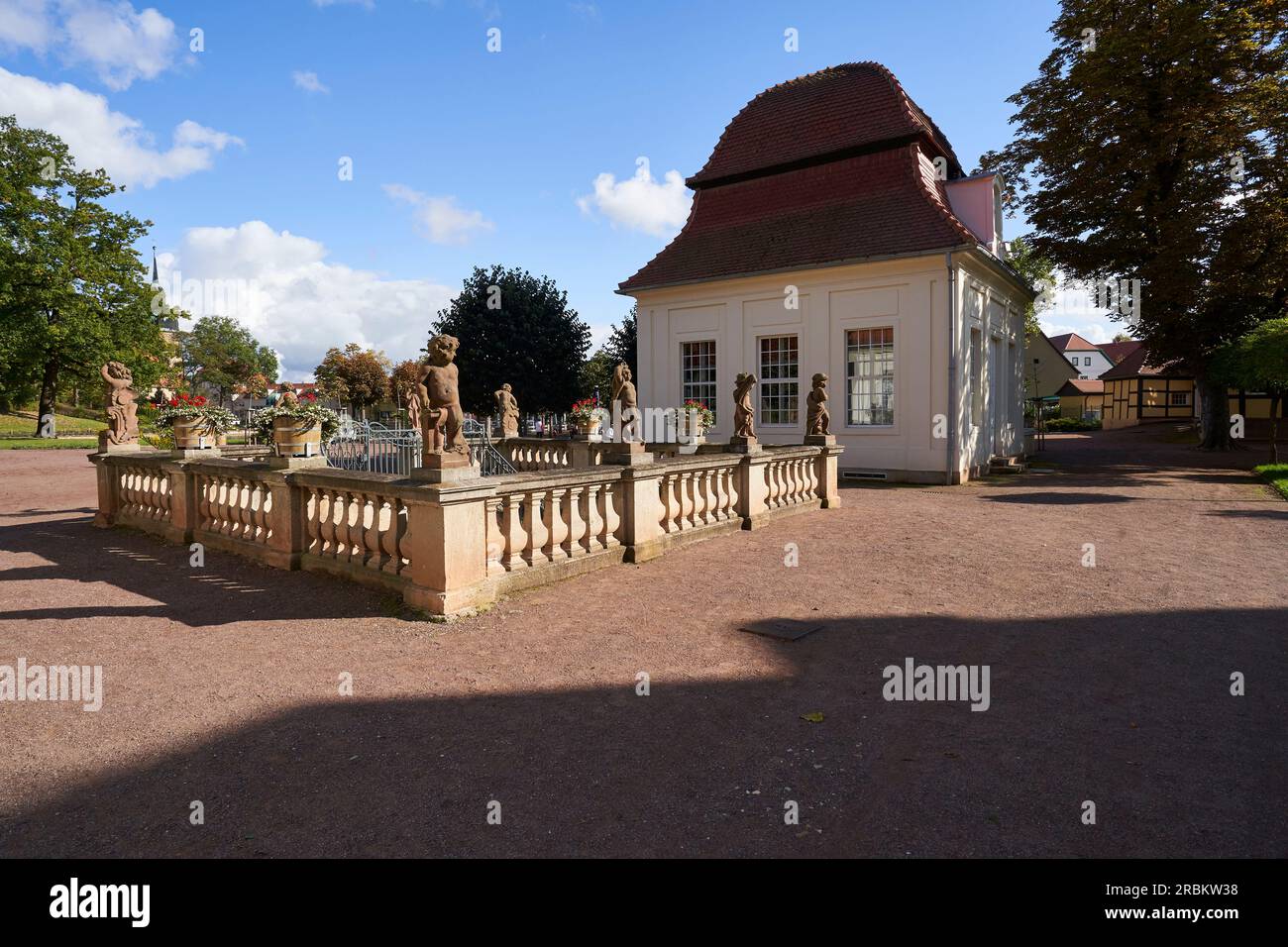 Historische Spa-Einrichtungen in der Goethe-Stadt Bad Lauchstädt, Saalekreis, Sachsen-Anhalt, Deutschland Stockfoto