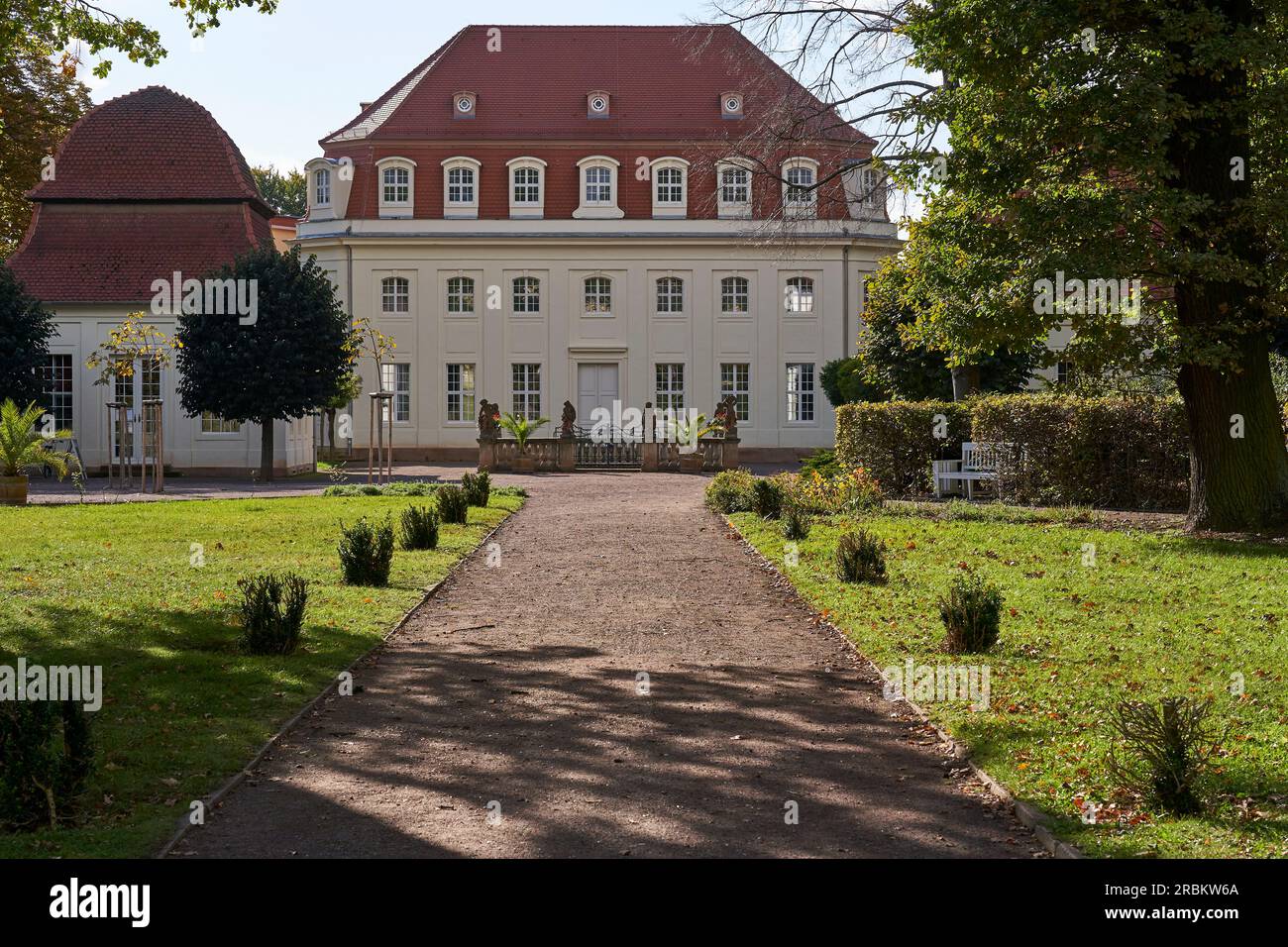 Historische Spa-Einrichtungen in der Goethe-Stadt Bad Lauchstädt, Saalekreis, Sachsen-Anhalt, Deutschland Stockfoto