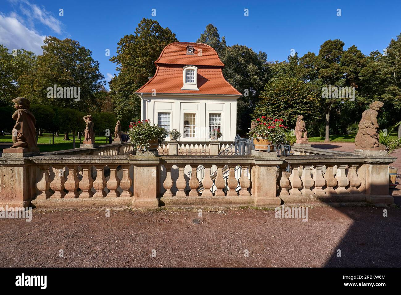 Historische Spa-Einrichtungen in der Goethe-Stadt Bad Lauchstädt, Saalekreis, Sachsen-Anhalt, Deutschland Stockfoto