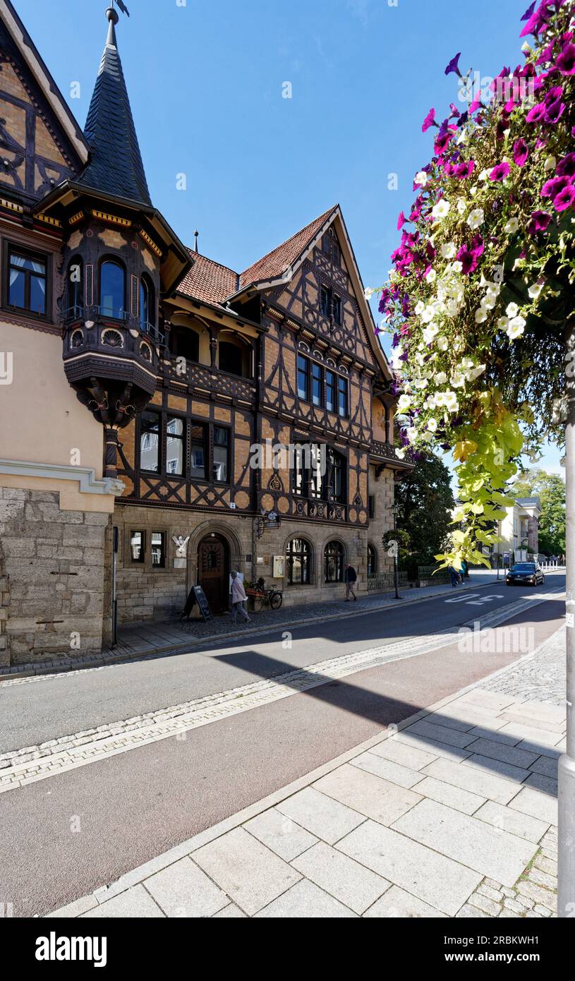 Historische Altstadt von Meinigen, Bezirk Schmalkalden-Meiningen, Thüringen, Deutschland Stockfoto