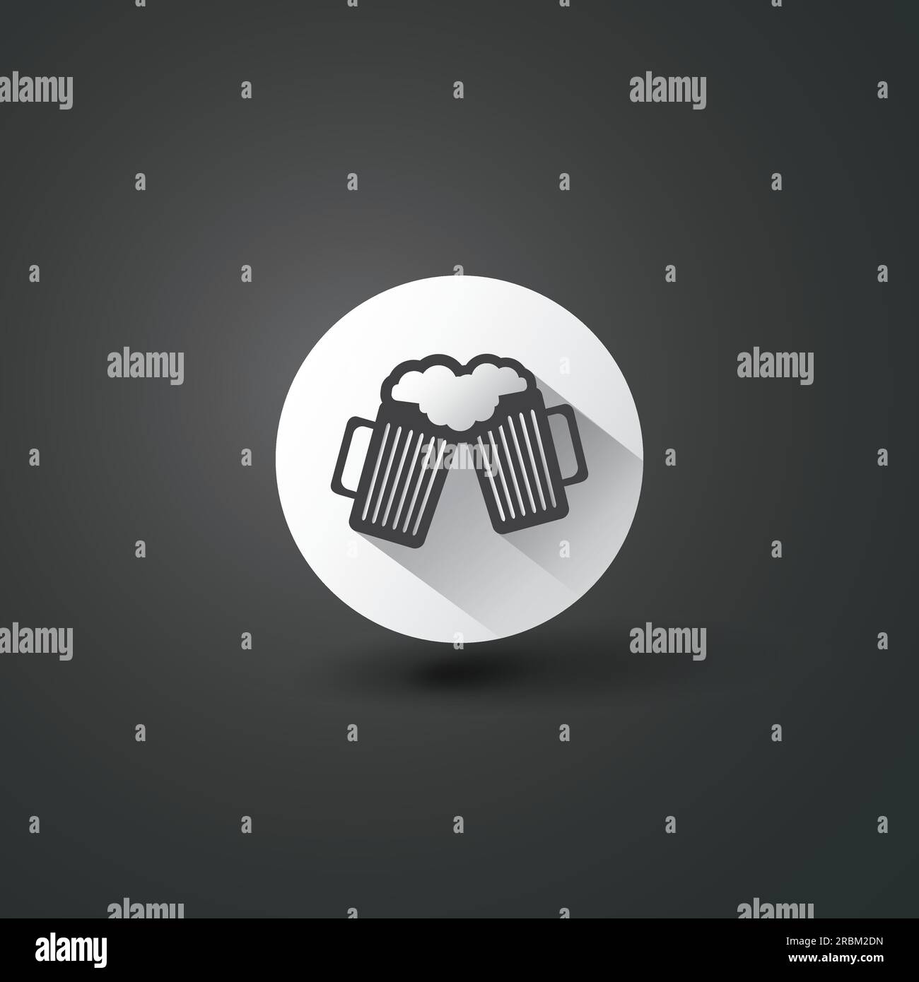 Flaches Icon-Design mit Schatten – Symbol für Bierbecher Stock Vektor