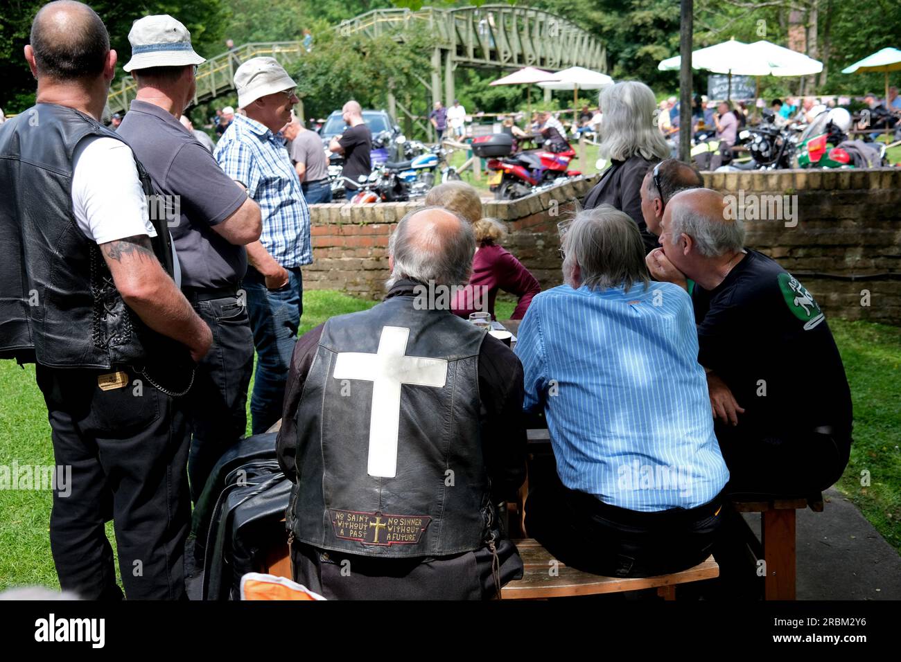 Christian Bikers trifft sich im Boat Inn, Jackfield. BILD VON DAVE BAGNALL Stockfoto