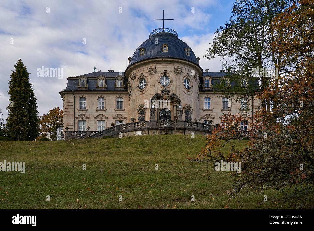 Schloss Craheim und Schlosspark in der Nähe von Wetzhausen, Markt Stadtlauringen, Bezirk Schweinfurt, Niederfrankreich, Bayern, Deutschland Stockfoto