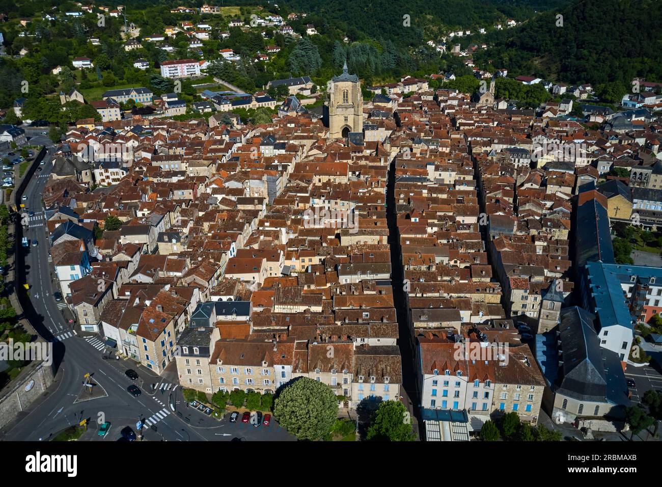 Frankreich, Aveyron (12), Villefranche-de-Rouergue, Gemeinde, die als Stadt der Kunst und Geschichte klassifiziert ist, historisches Zentrum Stockfoto