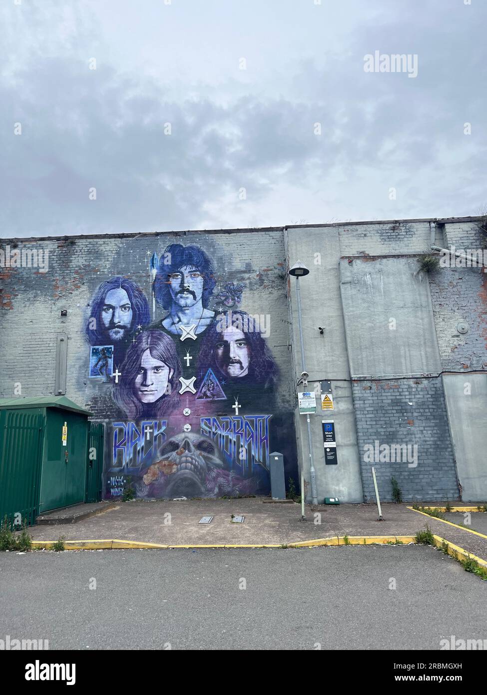 Black Sabbath Wall Wandgemälde des Künstlers N4T4 Birmingham, England Stockfoto