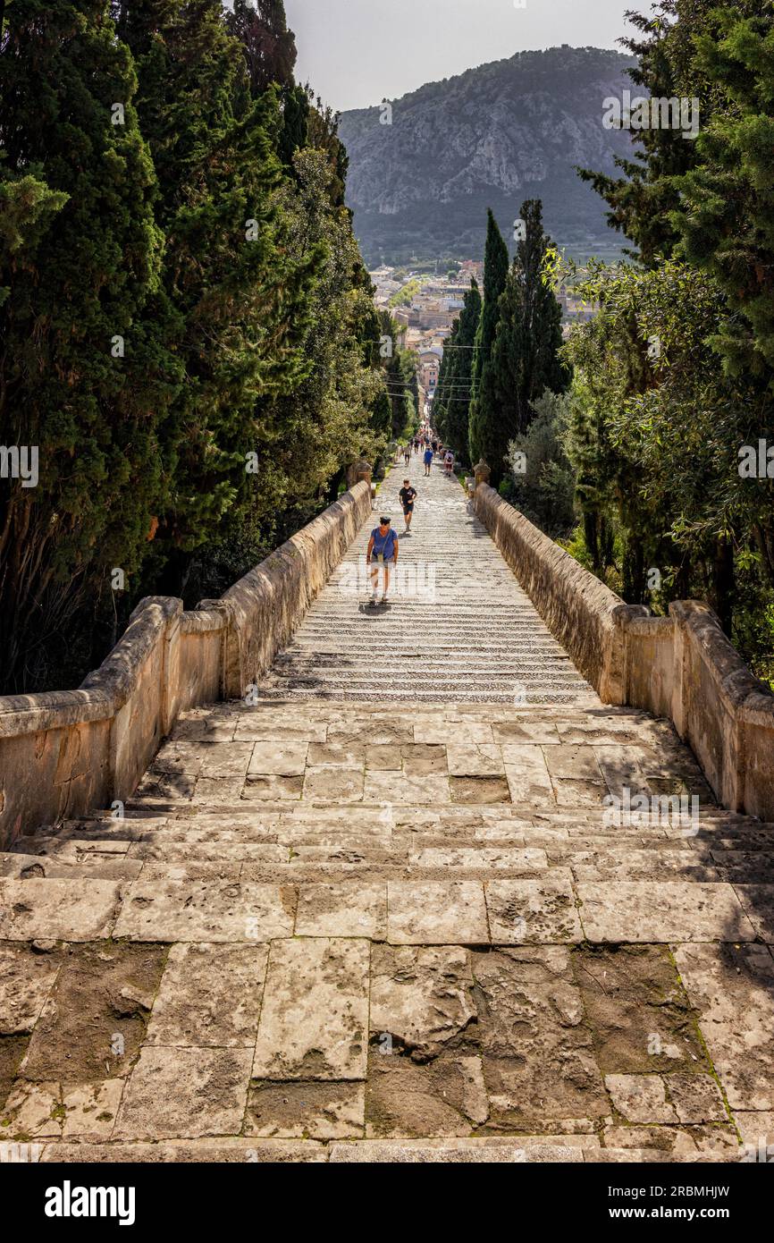 El Calvari, Pollenca, Mallorca, Balearen, Spanien Stockfoto