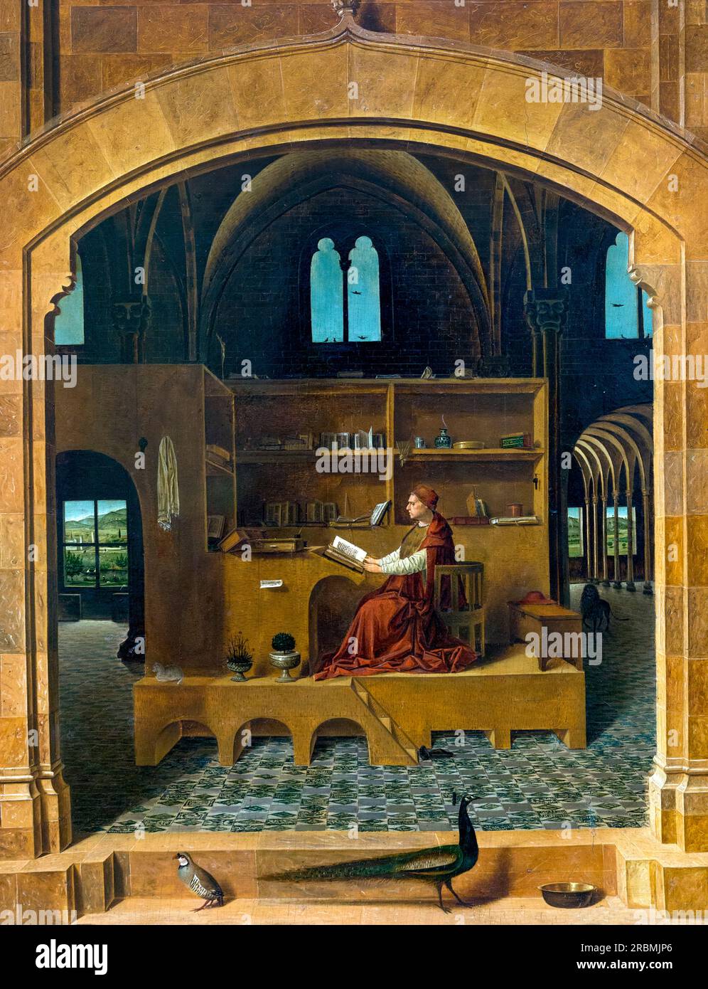 Der heilige Jerome in seiner Studie, Antonello da Messina, ca. 1475, Stockfoto