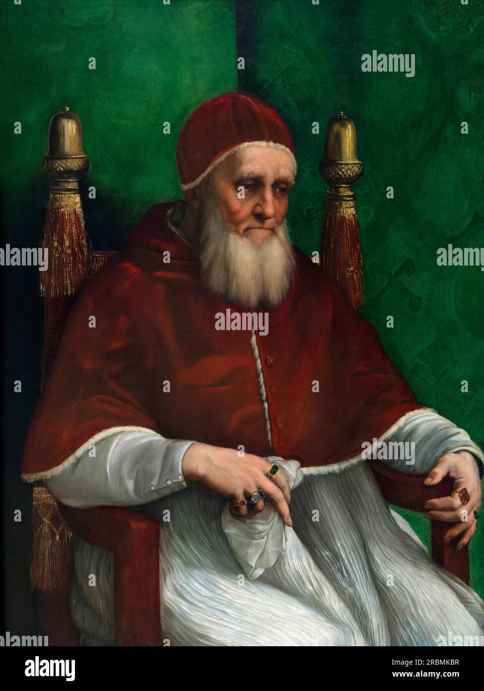 Porträt von Papst Julius II., Raphael, 1511, Stockfoto