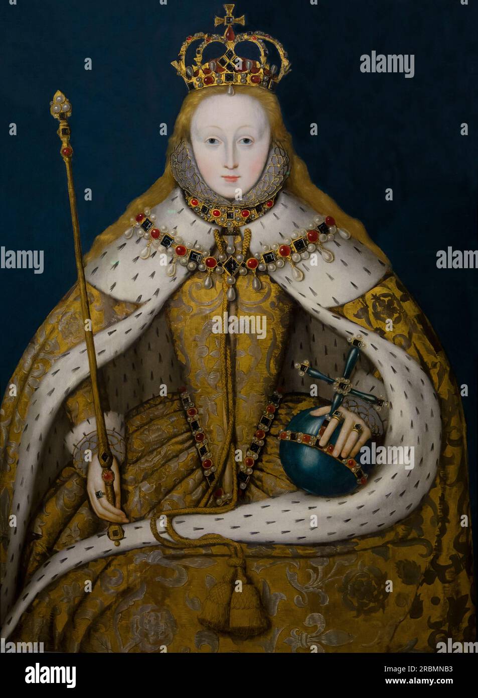 Queen Elizabeth I, Coronation Portrait, Unknown Artist, ca. 1600, Stockfoto