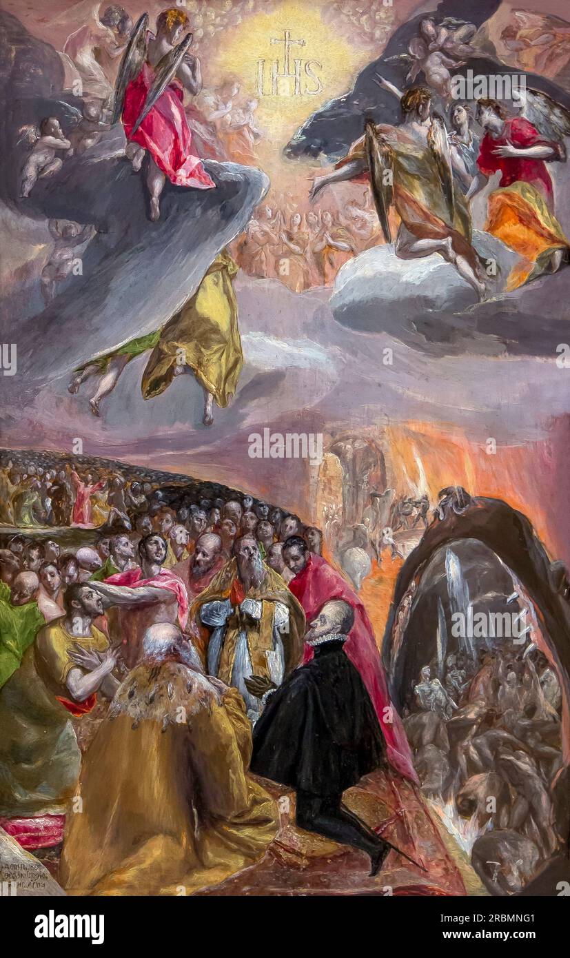 Anbetung des Namens Jesu, El Greco, ca. 1578, Stockfoto