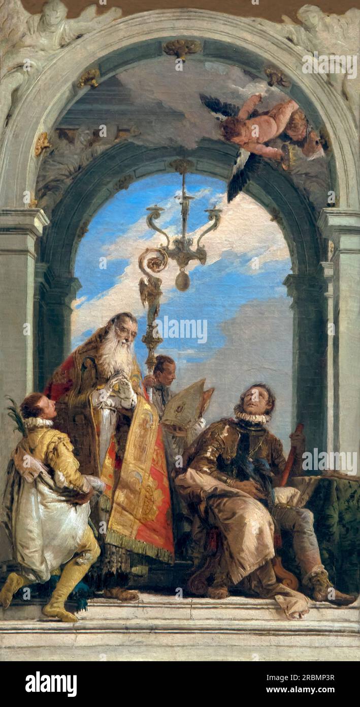 Die Heiligen Maximus und Oswald, Giovanni Battista Tiepolo, ca. 1745, Stockfoto