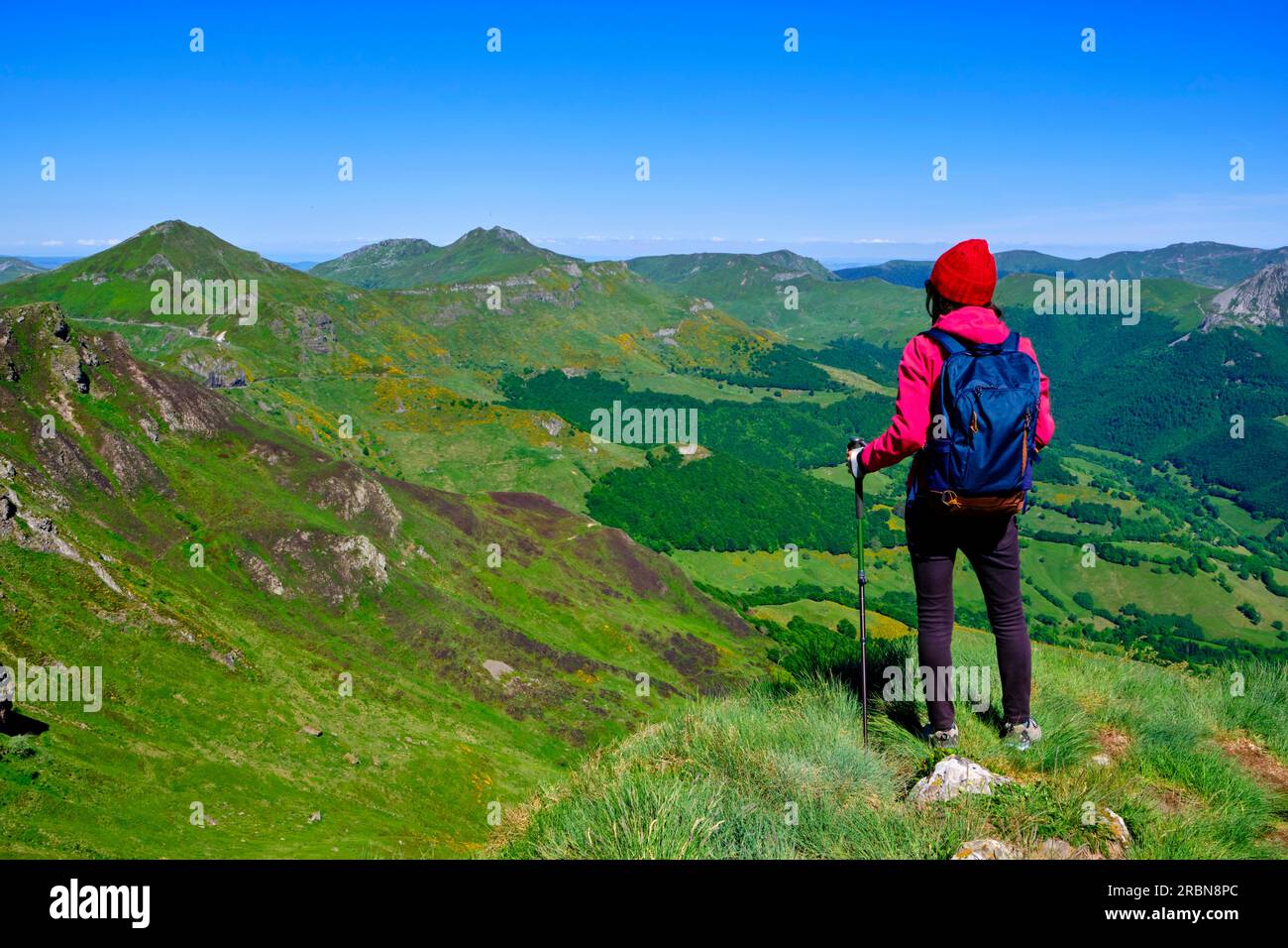 Frankreich, Cantal (15), Volcans d'Auvergne regionaler Naturpark, Kantal Berge, Wanderung nach Puy Mary Stockfoto