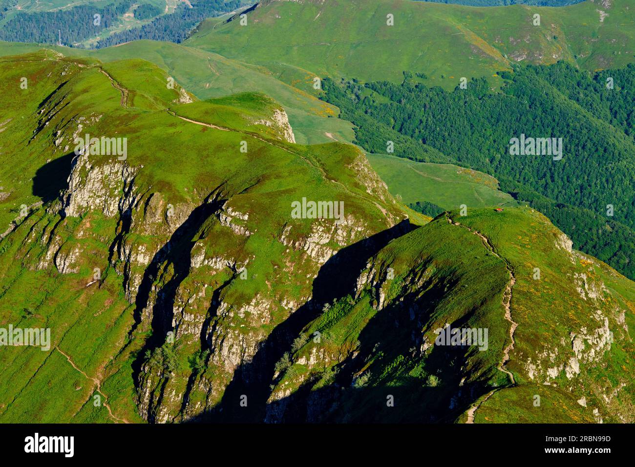 Frankreich, Cantal, Auvergne-Vulkane, Kantalgebirge, Puy Mary, Breche de Rolland Stockfoto