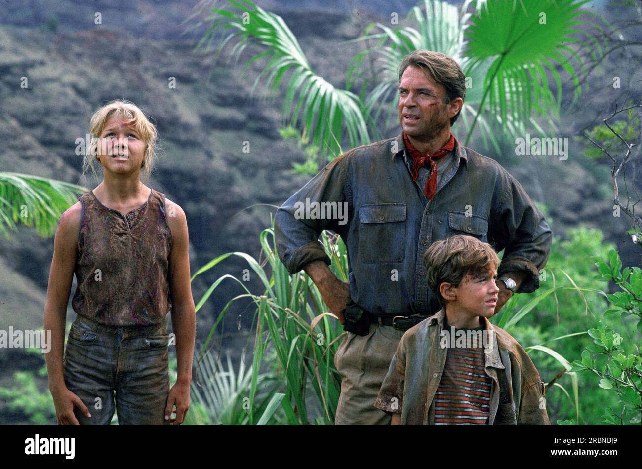 Jurassic Park Sam Neill, Ariana Richards, Joseph Mazzello Stockfoto