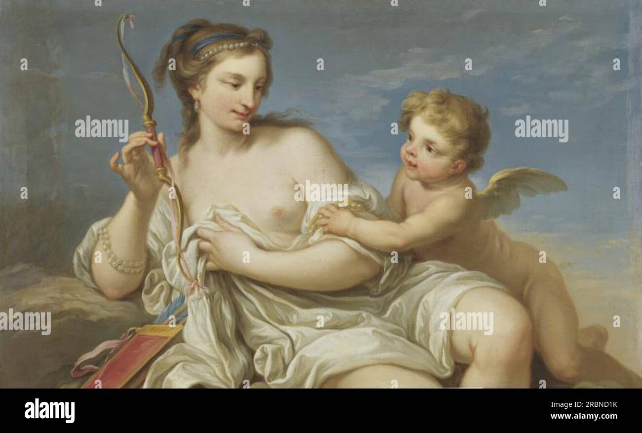 Venus und Amor von Charles-Andre van Loo (Carle van Loo) Stockfoto