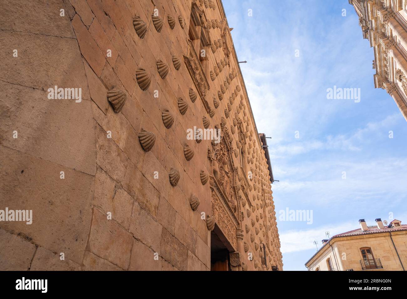 Casa de las Conchas Fassade - Salamanca, Spanien Stockfoto