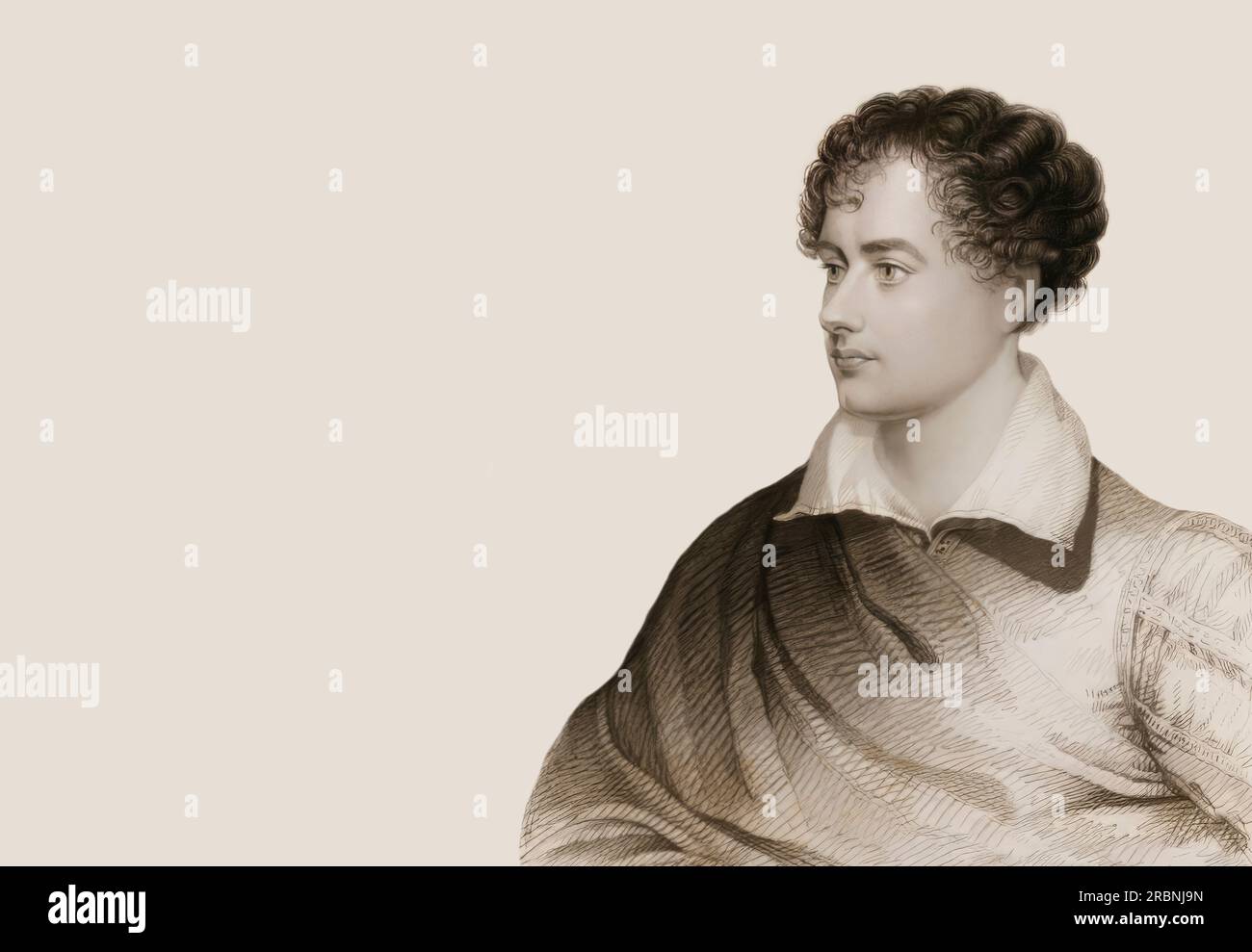 George Gordon Noel Byron, 6. Baron Byron aus Rochdale, 1788 - 1824, britischer Dichter, digital bearbeitet Stockfoto