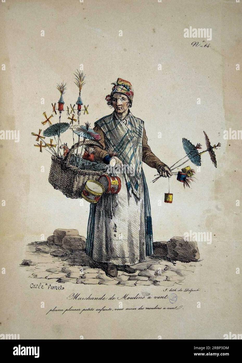 Lithographie 1815 von Carle Vernet Stockfoto
