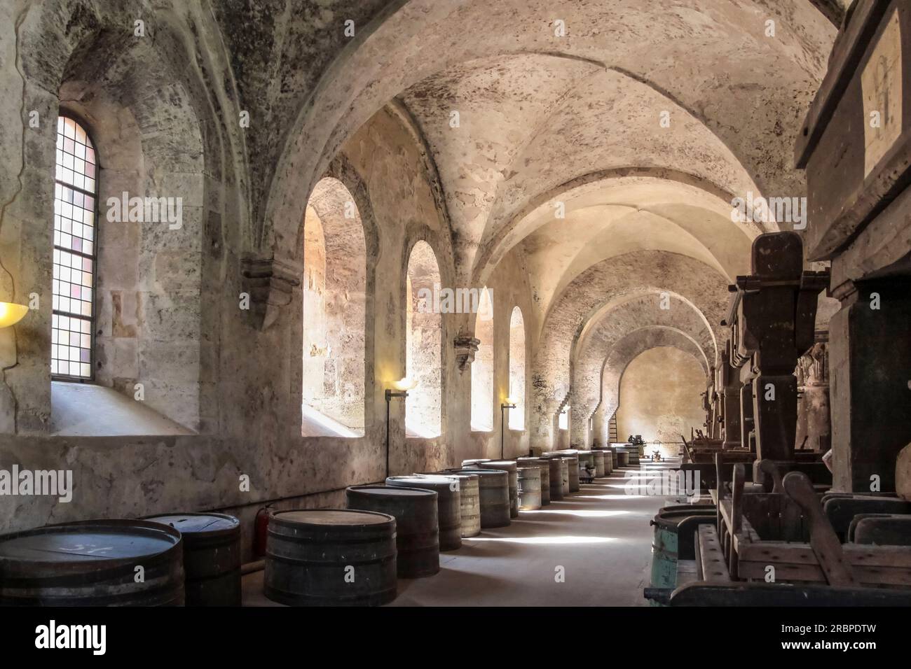 Altes Gewölbe im Zisterzienserkloster Eberbach in Kiedrich, Rheingau, Hessen, Deutschland Stockfoto