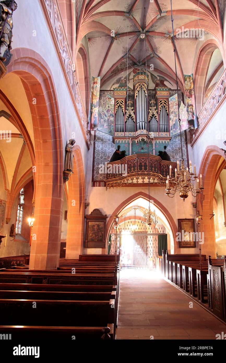 Das Innere der Kirche St. Valentinus (Kiedrich), Rheingau, Hessen, Deutschland Stockfoto