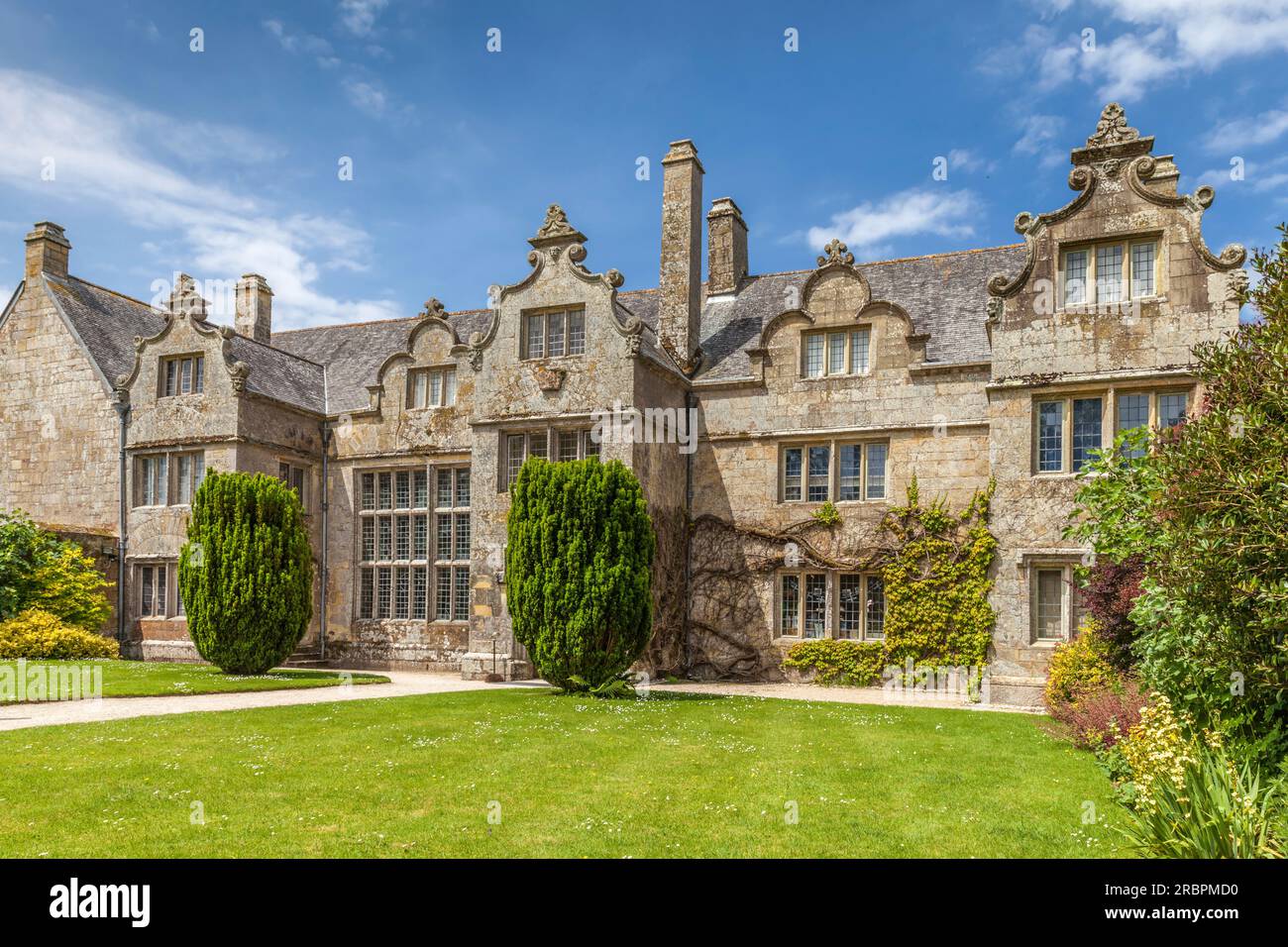 Trerice House in der Nähe von Newquay, Cornwall, England Stockfoto