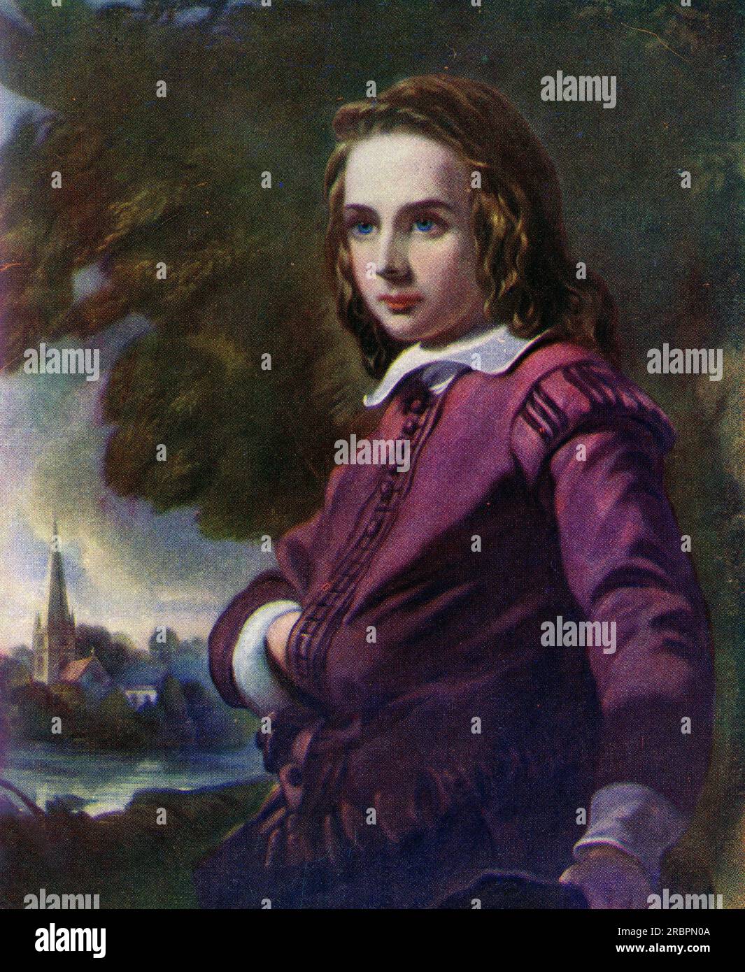 Farbporträt von William Shakespeare im Alter von 12 Jahren Stockfoto