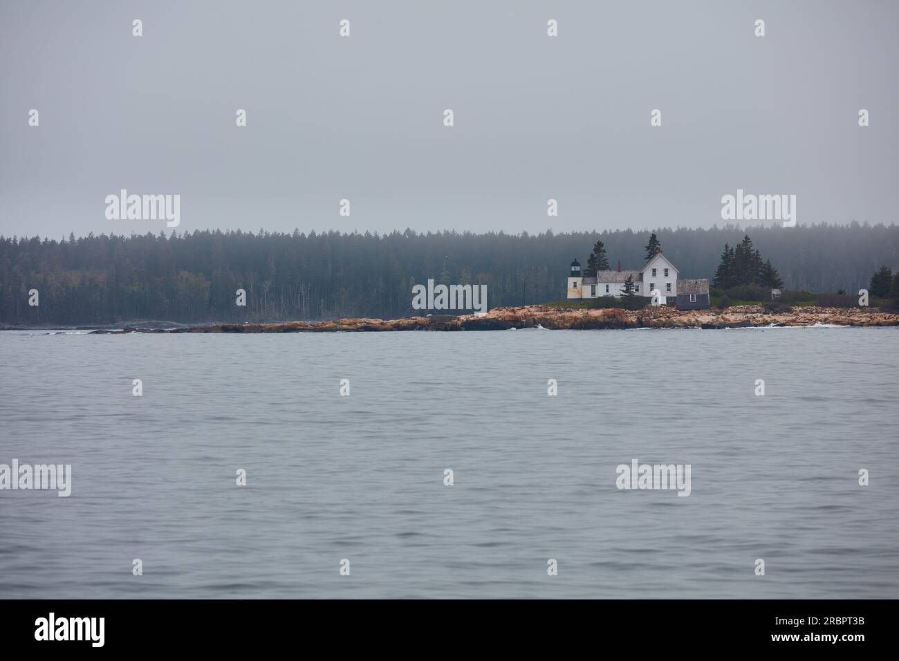 Winter Harbor Lighthouse Maine Stockfoto