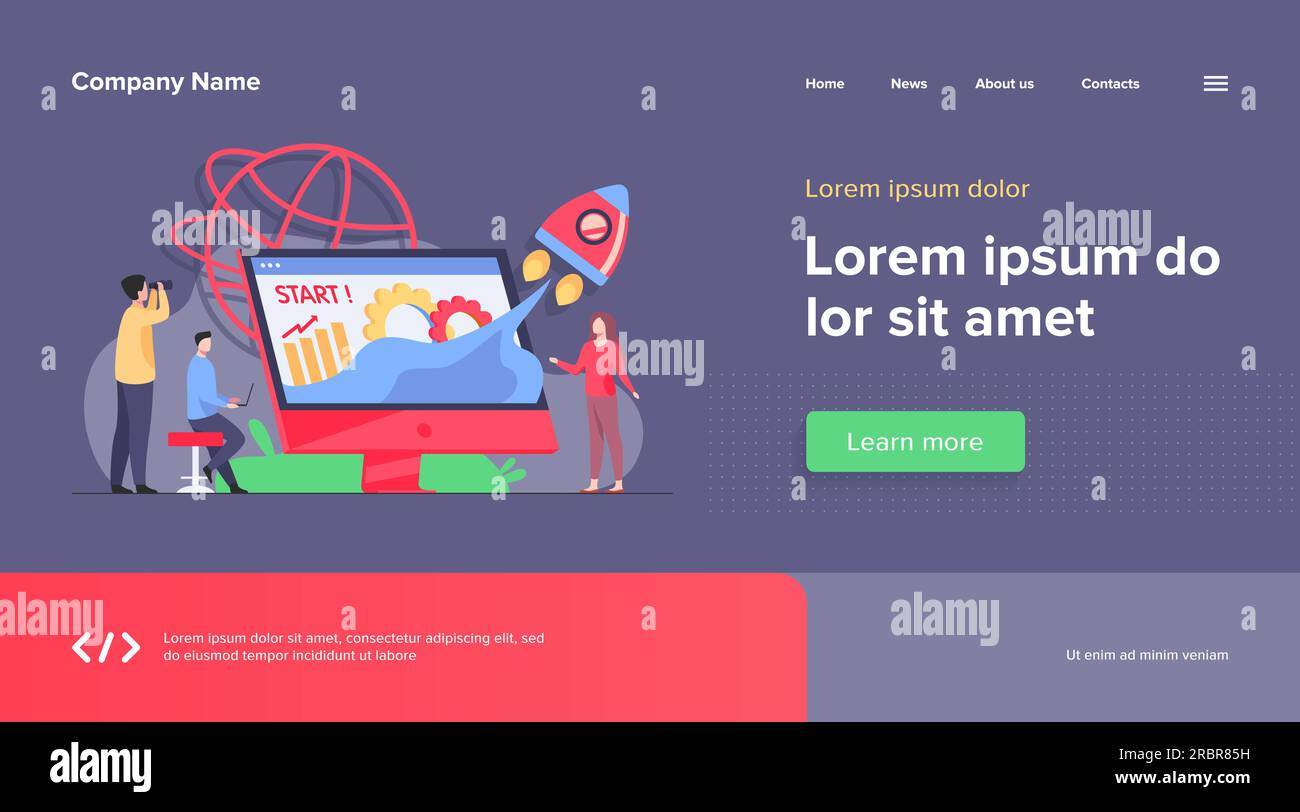 Das Team beginnt mit dem Projekt Stock Vektor