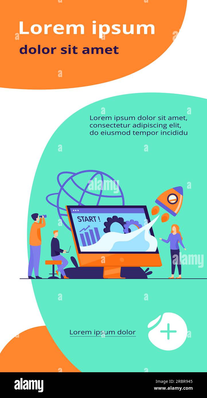 Das Team beginnt mit dem Projekt Stock Vektor