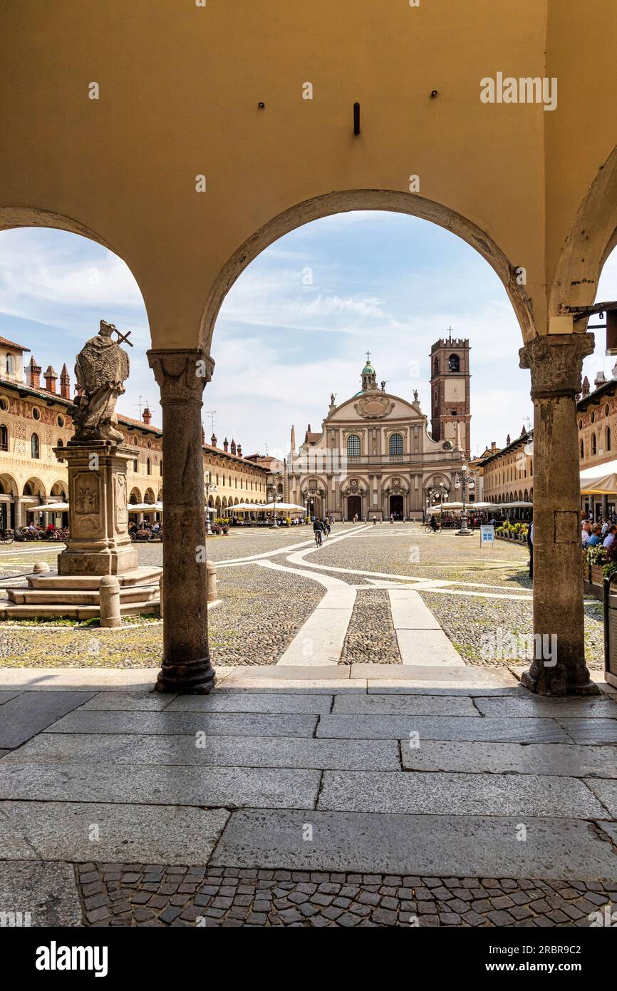 Herzogsplatz. Vigevano, Bezirk Pavia, Lombardei, Italien Stockfoto