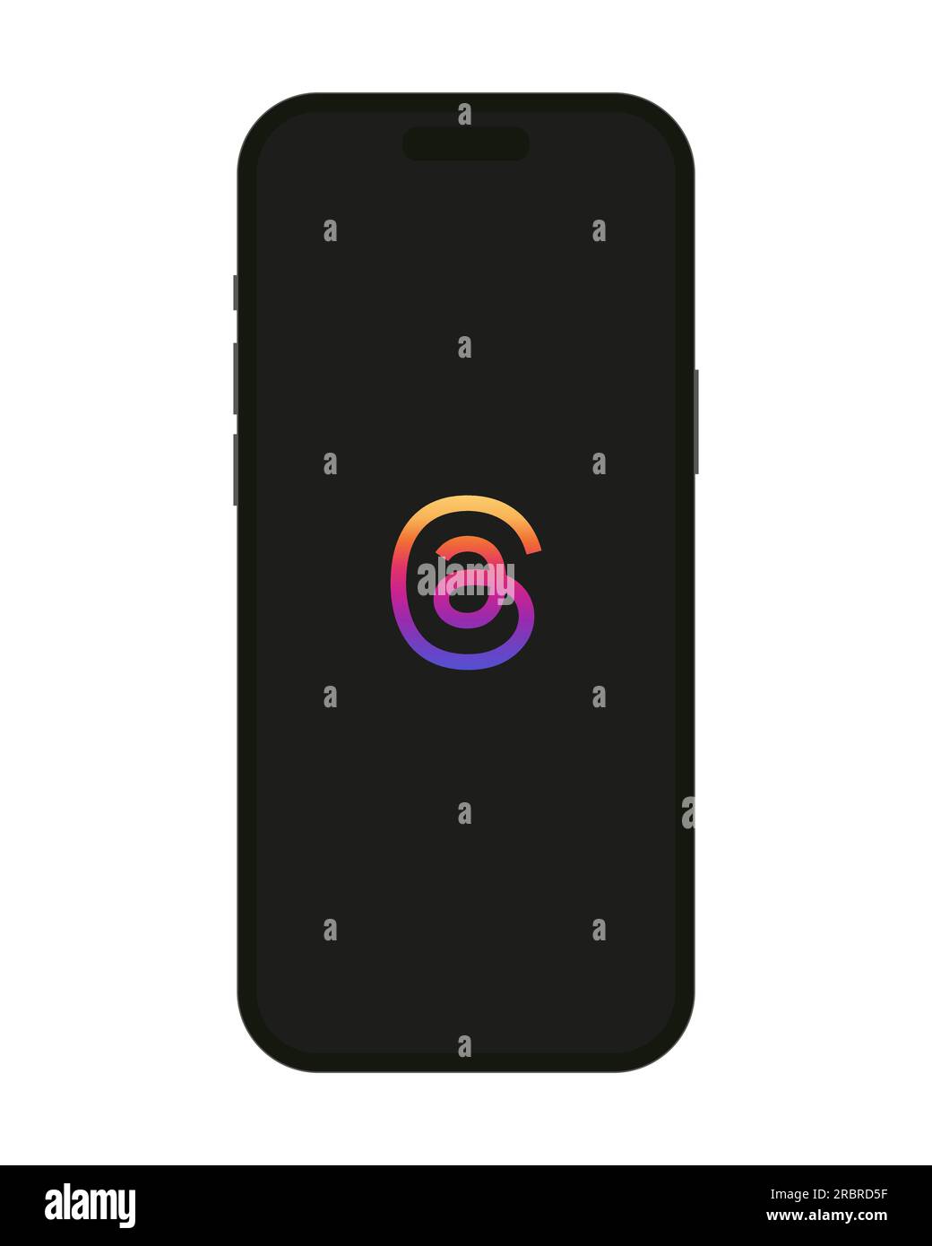 Kiew, Ukraine - Juli 10 2023: Thread App-Logo auf einem Smartphone mit isoliertem Bildschirm. Instagram Threads ist eine von Facebo entwickelte Micro-Blogging-Plattform Stock Vektor