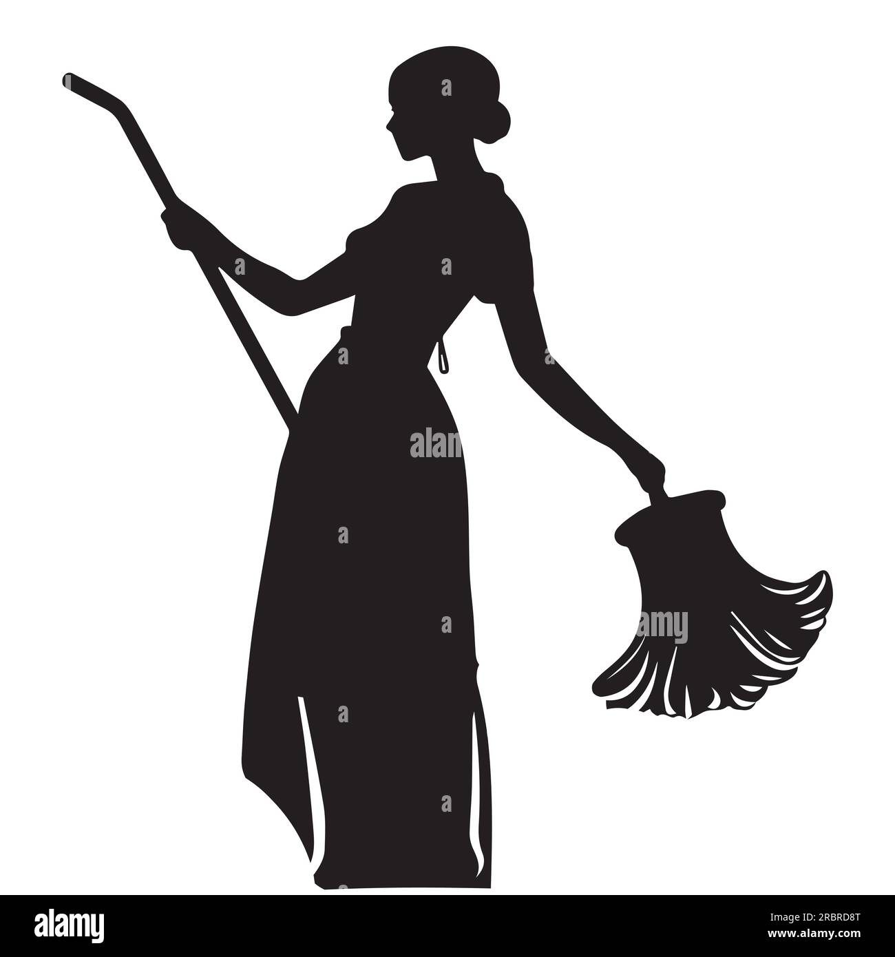 Silhouette Gartenarbeit Frauen Vektor-Illustration Stock Vektor