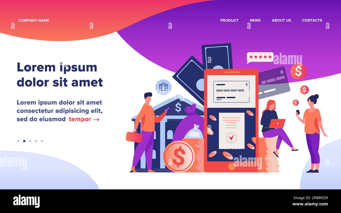 Menschen mit Smartphones, die eine mobile Banking-App verwenden Stock Vektor