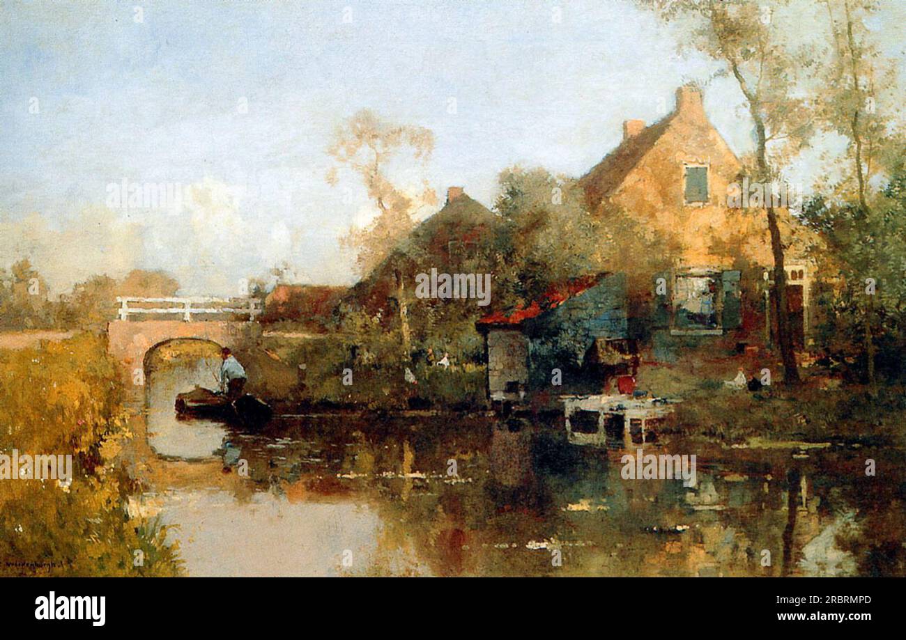 Farm neben dem Kanal bei Cornelis Vreedenburgh Stockfoto