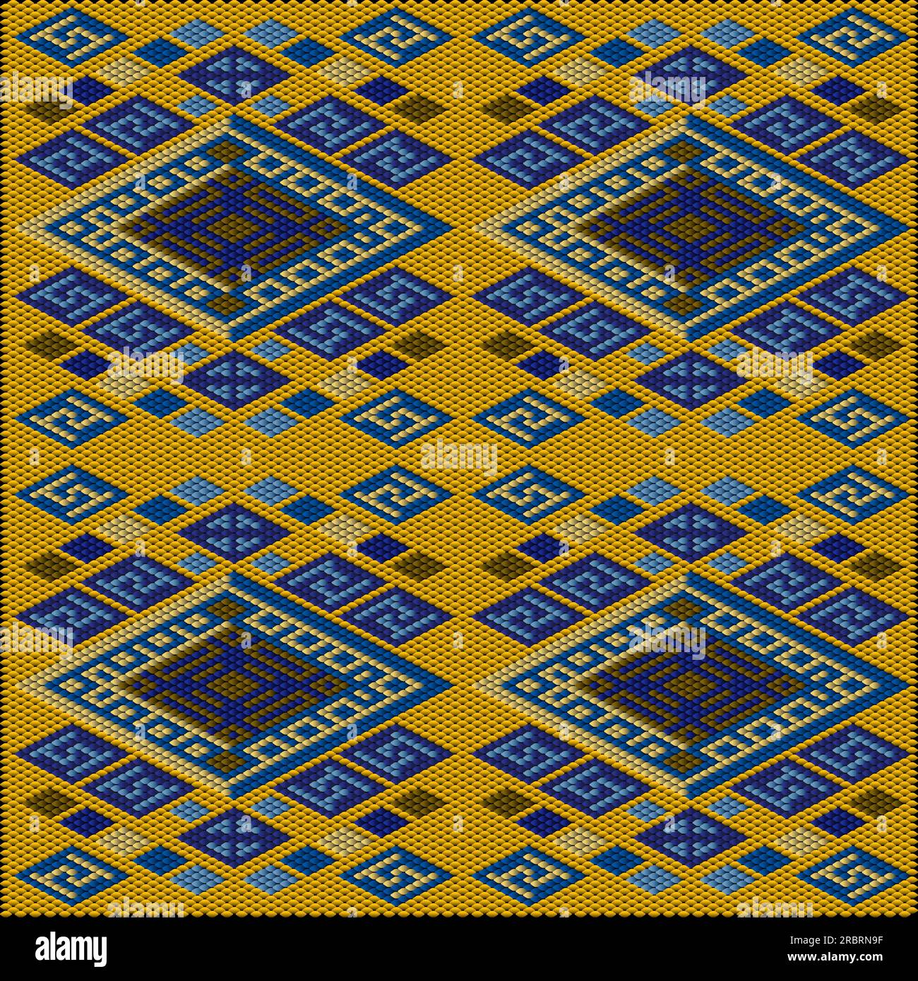 Ornament, Mosaik, ethnisch, Volksmuster. Er ist in hellen, saftigen, perfekt passenden Farben hergestellt. Stock Vektor