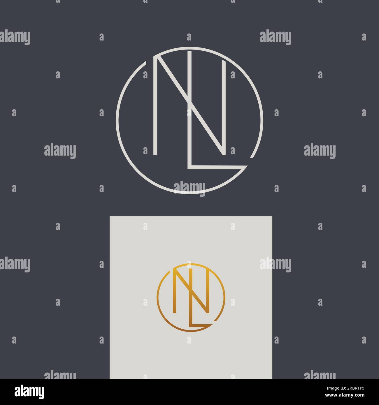 Anfangsbuchstabe LN minimales Design Logo-Vektor. Ursprüngliche kreisförmige LN-Logo-Design-Vektorvorlage. Abstraktes LN-Logo-Design mit Buchstaben Stock Vektor